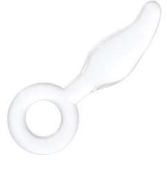 Shots Chrystalino Gripper white skleněné dildo