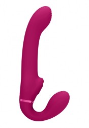 SHOTS VIVE Ai Dual Vibrating-Air Wave Tickler Strapless Strapon Pink